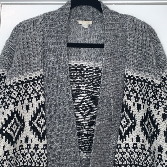 J. Jill Southwest Wool Blend Open Front Cardigan Sweater L - Picture 3 of 10